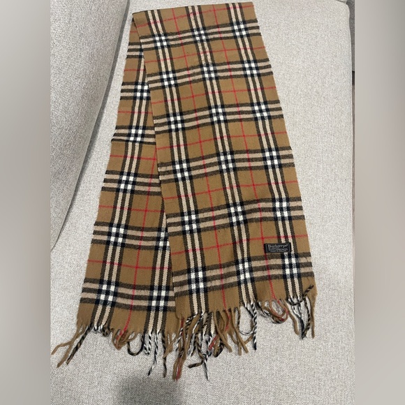 BURBERRYS 100% Lambswool Scarf Navy Vintage - Picture 3 of 5